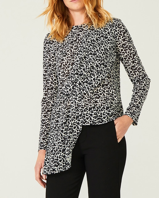 Imagen 0 de Top de mujer volante asimétrico estampado células