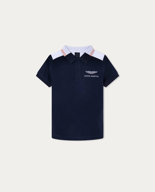 Imagen 0 de Polo de niño "Aston Martin" con cuello y hombros en contraste.