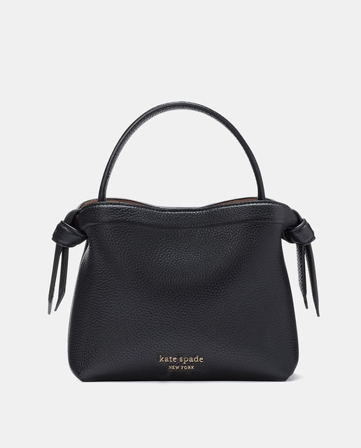 Imagem 0 de Mala de Mão Mini Knott com Alça de Tiracolo e em Pele - Preto