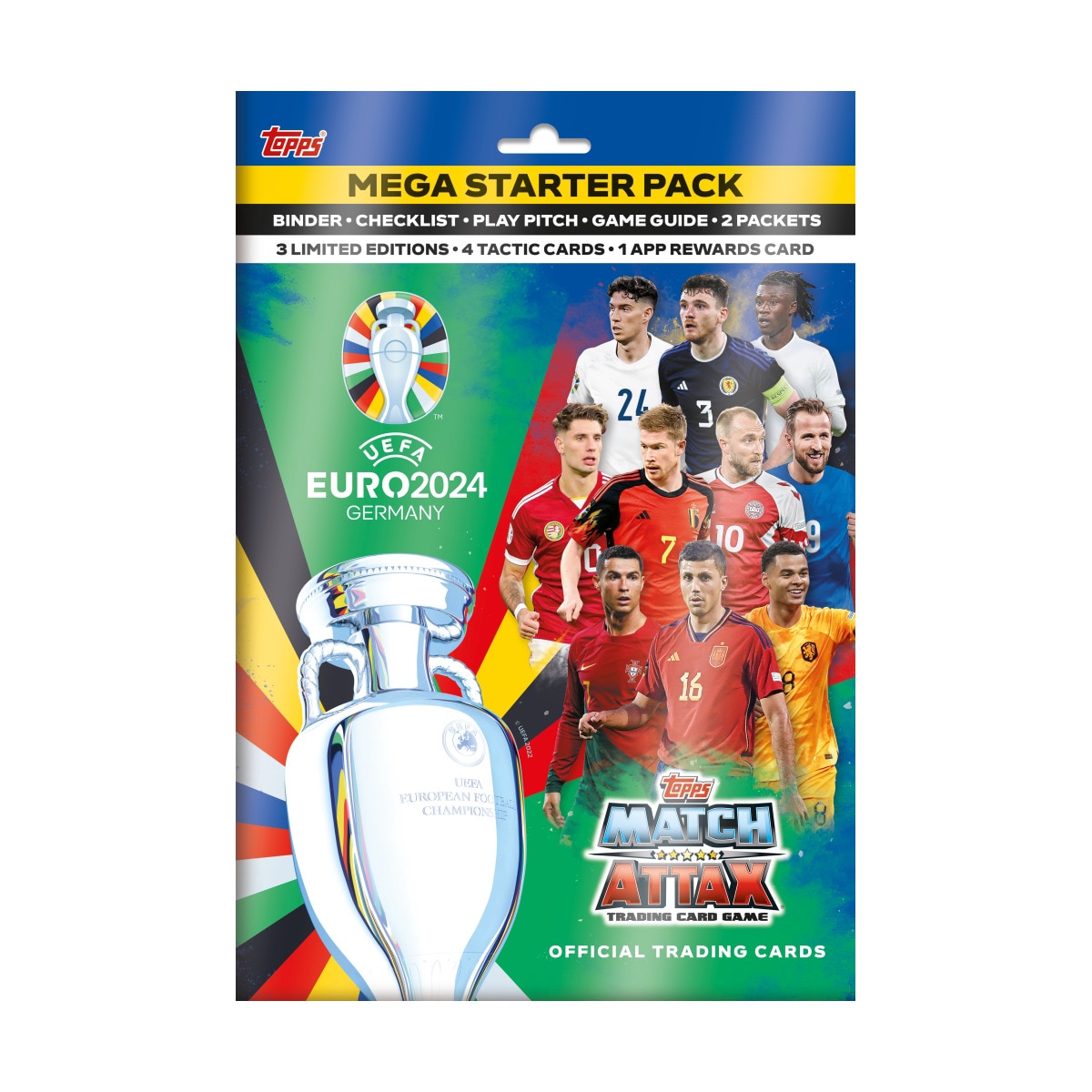 Pacote inicial Euro 2024 com cartões Match Attax, pasta e material de jogo 1