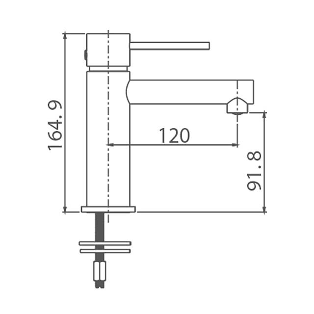 Torneira Monocomando para Lavatório Milos Stick Cromado-3
