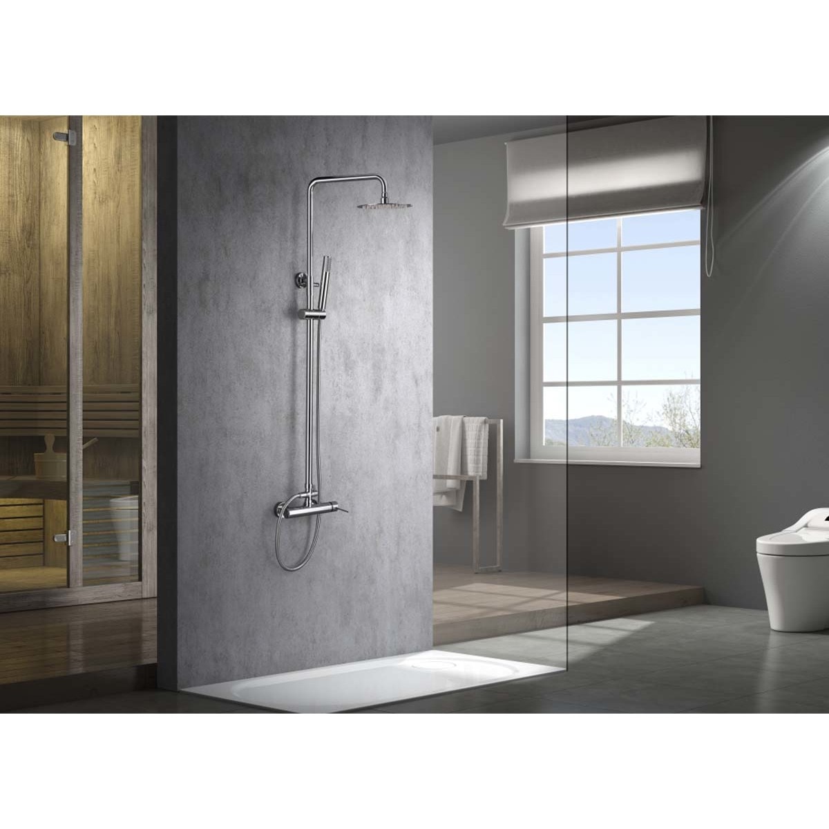 Conjunto de ducha monomando Milos Imex Cromo-2