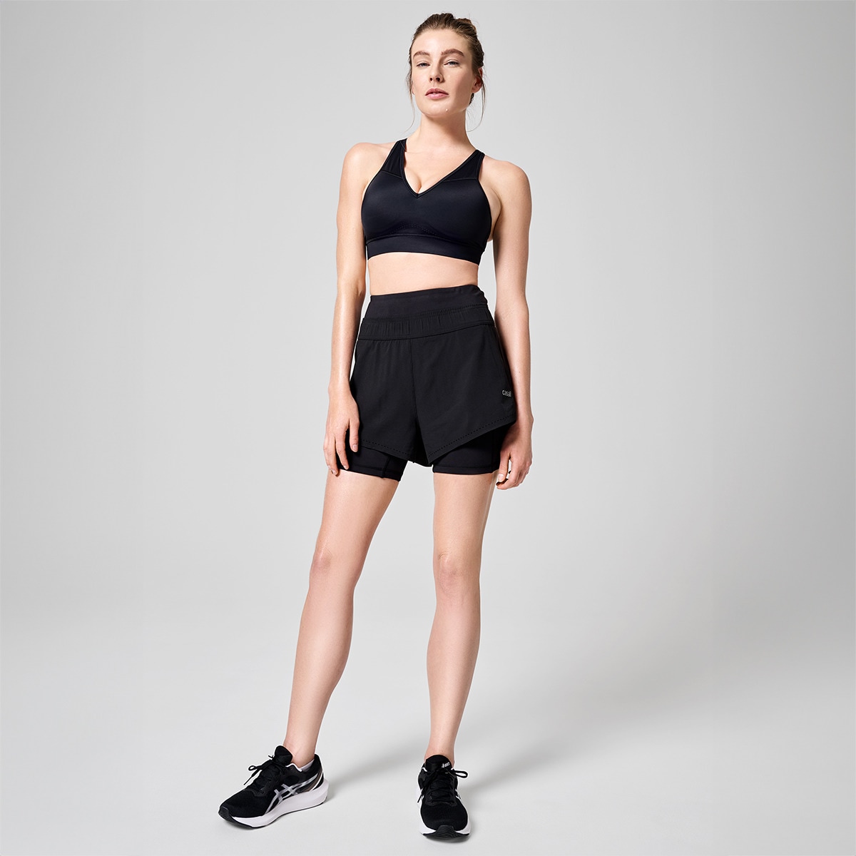 Calções de Mulher Shaping Double Shorts Preto-1