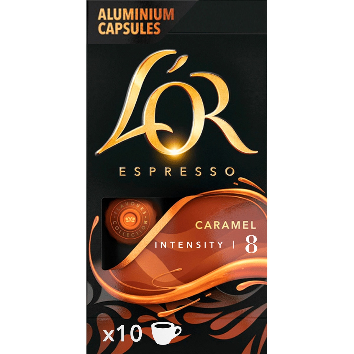 café espresso con sabor a caramelo Flavours Collection estuche 10 capsulas compatibles con máquinas Nespresso