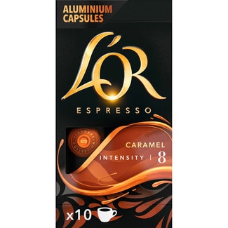 café espresso con sabor a caramelo Flavours Collection estuche 10 cápsulas compatibles con máquinas Nespresso - L'or Espresso