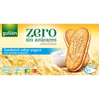 galletas sandwich sabor yogurt con cereales integrales sin azúcares añadidos paquete 220 g - Gullon Zero