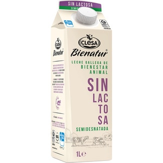 leche semidesnatada sin lactosa brik 1 l - Clesa