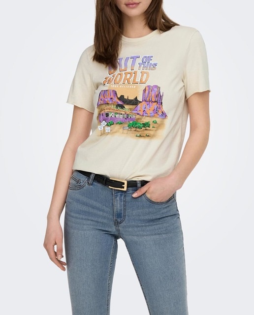 Imagen 0 de Camiseta de mujer de manga corta estampada