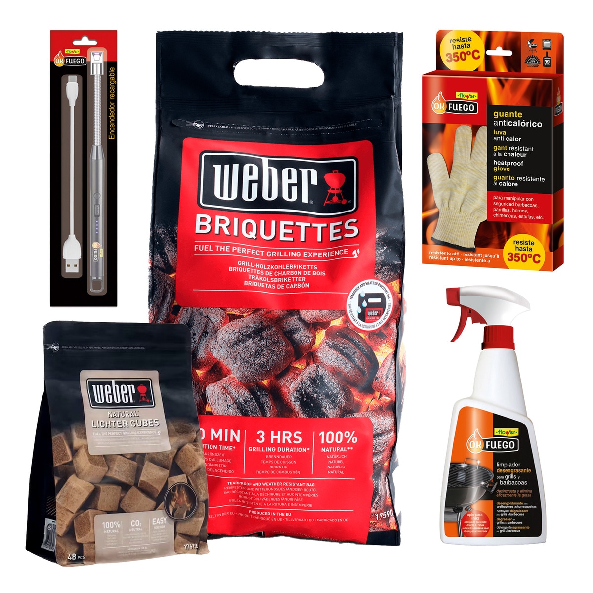 Pack Carbón & Accesorios Premium - Prepara tu Barbacoa 1