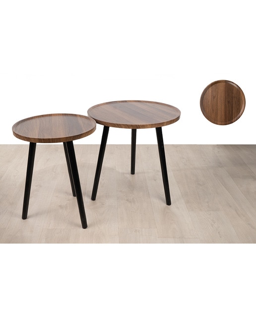 Imagen 0 de Set 2 mesas madera patas metal