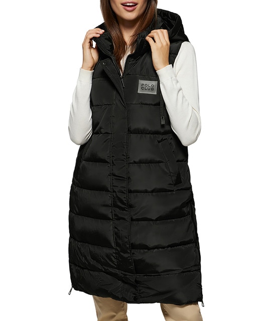 Imagen 0 de Chaleco negro con capucha y parche Polo Club
