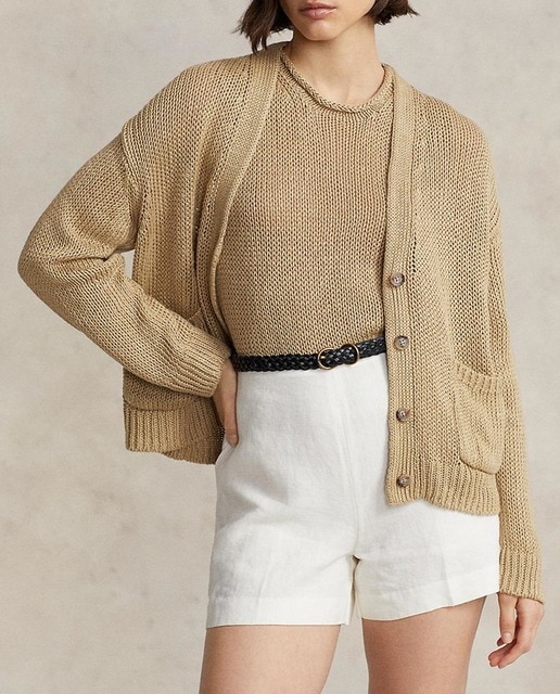 Imagen 0 de Cárdigan de mujer de manga larga de lino