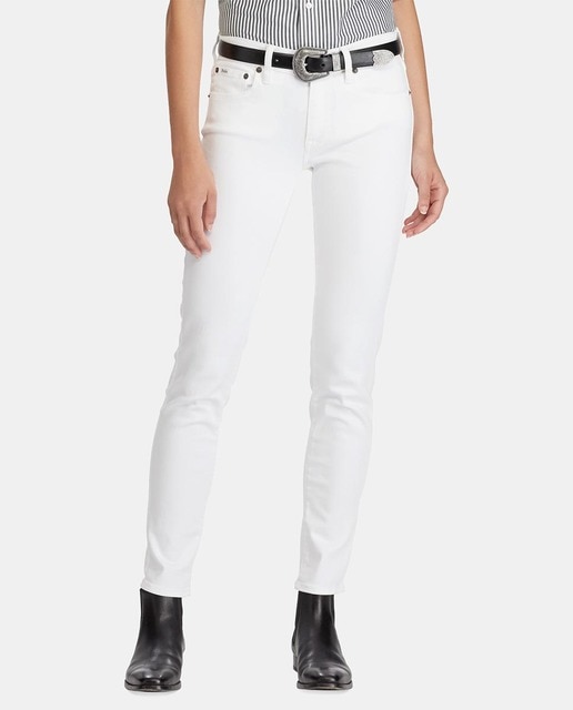 Imagen 0 de Vaquero pitillo de mujer Polo Ralph Lauren en color blanco