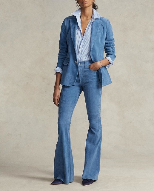 Imagen 0 de Pantalón de mujer en piel acampanado.