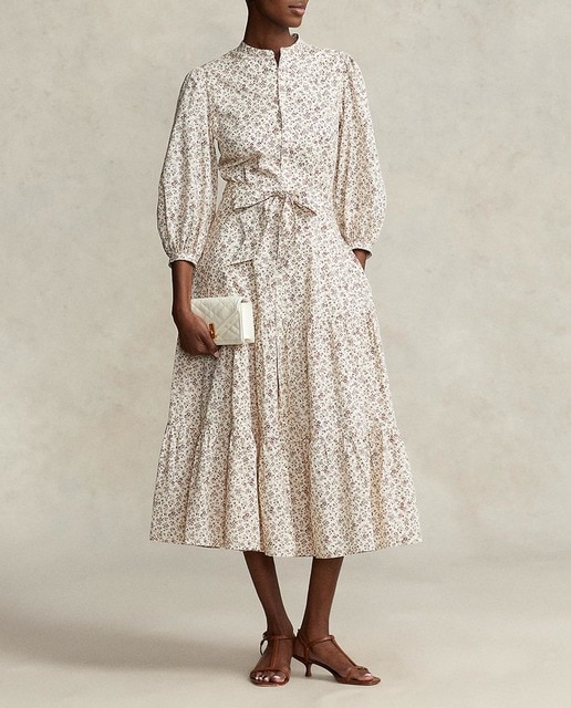 Imagen 0 de Vestido de algodón con estampado de flores