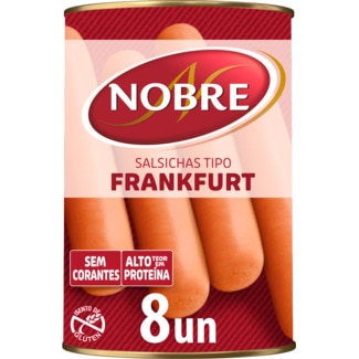 Salsichas Frankfurt 8 unidades lata 200 g - Nobre