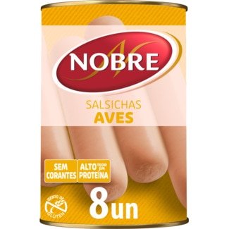 Salsichas de Aves 8 Unidades lata 200 g - Nobre