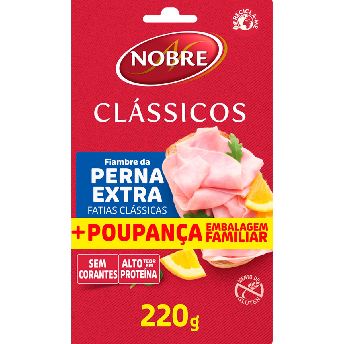 Fiambre da Perna Extra em Fatias sem Glúten embalagem 220 g