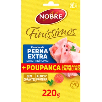 FiníssimasFiambre da Perna Extra em Fatias sem Glúten embalagem 220 g - Nobre