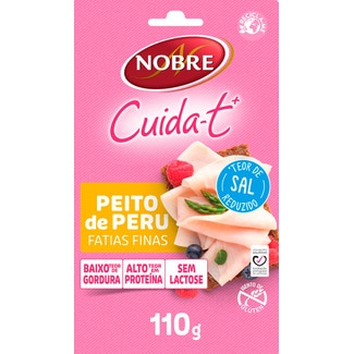 Cuida-t+ Peito de Peru em Fatias Finas Baixo Teor de Sal e Gordura sem Lactose sem Glúten embalagem 110 g - Nobre