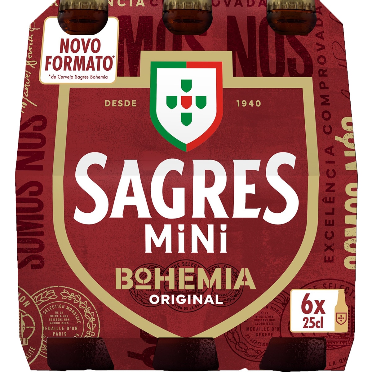 Cerveja Mini Bohemia Pack 6 unidades garrafa 25 cl