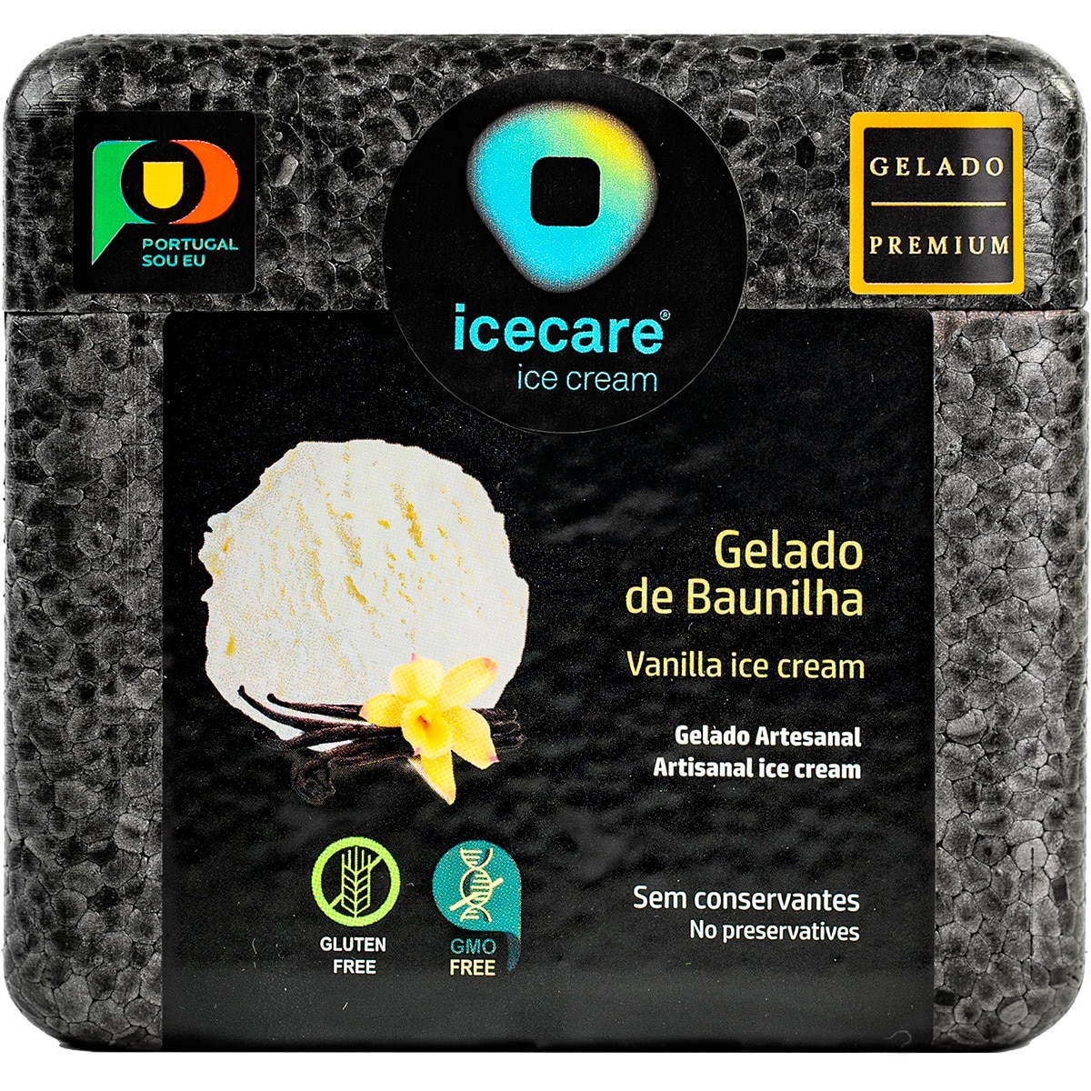 Gelado Artesanal de Baunilha embalagem 500