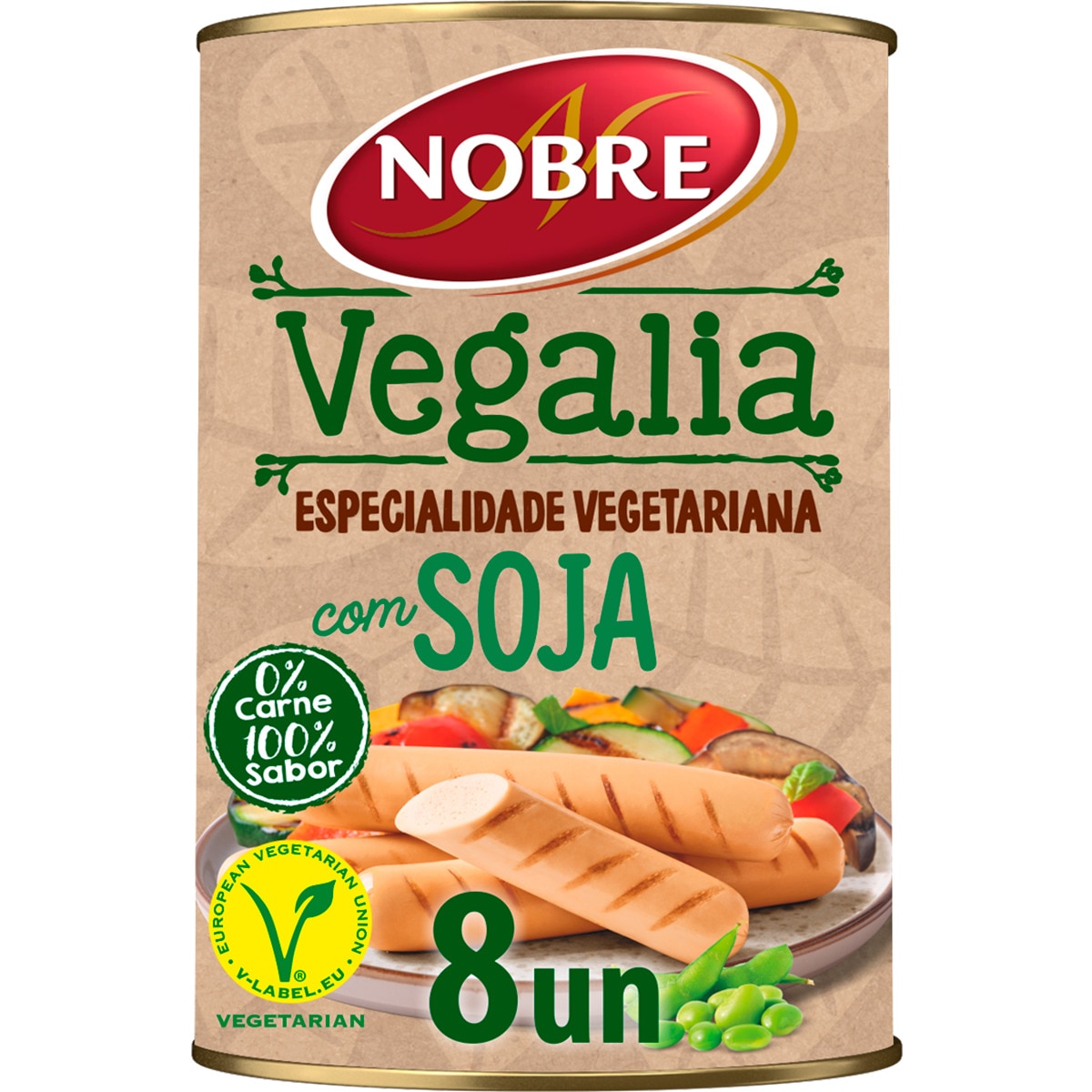 Vegalia Salsichas de Soja Vegetarianas lata 160 g