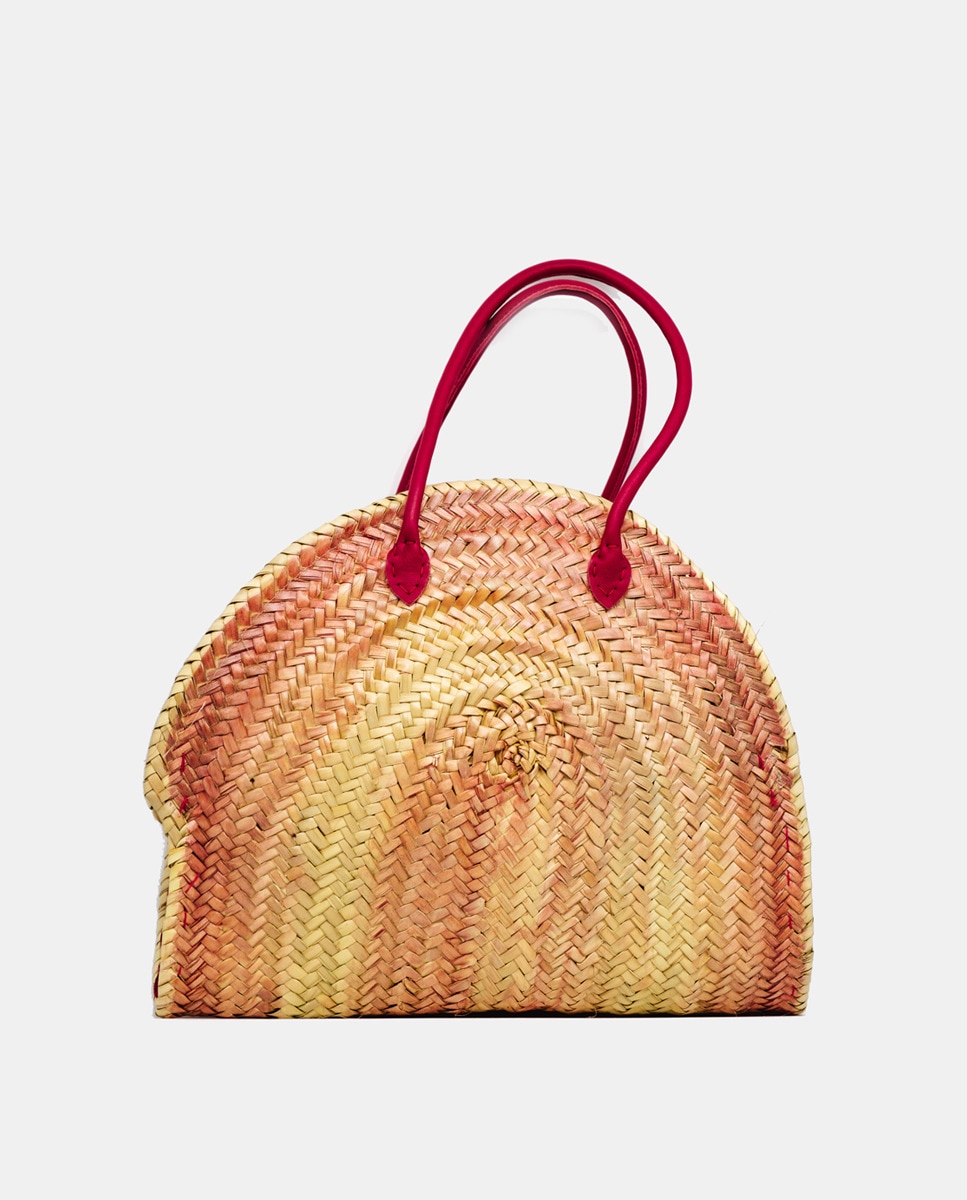 Cesta Pequena de Rede com Bolsa de Tecido Camel-2