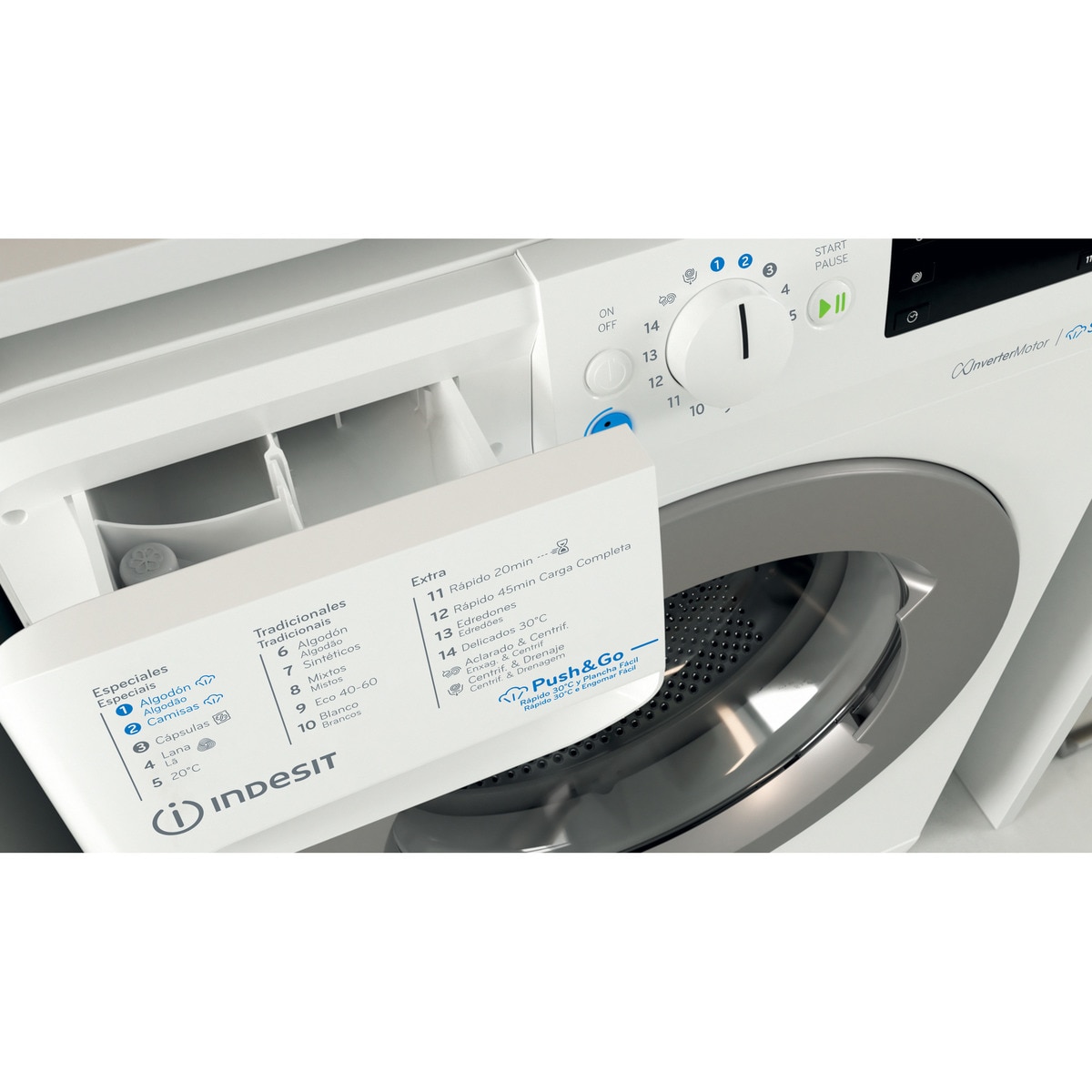 Máquina de Lavar Roupa Indesit BWE 91496X WSV SPT Carga Frontal de 9 kg e de 1400 rpm - Branco Branco-4