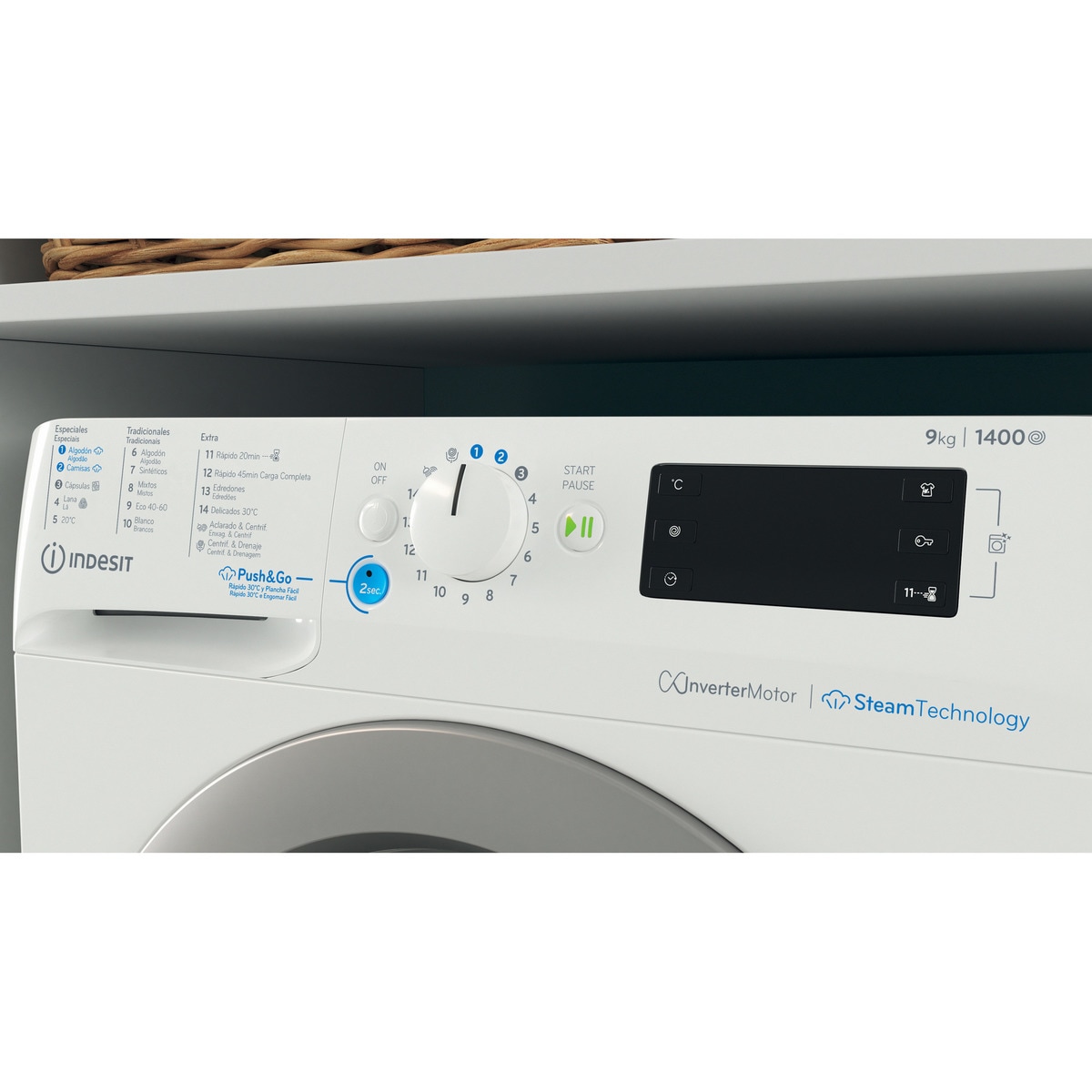 Máquina de Lavar Roupa Indesit BWE 91496X WSV SPT Carga Frontal de 9 kg e de 1400 rpm - Branco Branco-3