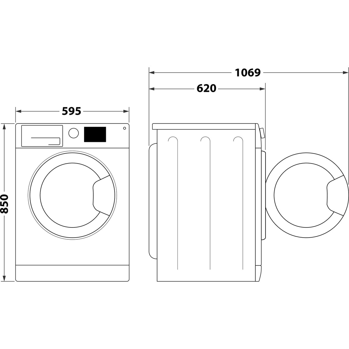 Máquina de Lavar Roupa Indesit BWE 101496X WSV SPT Carga Frontal de 10 kg e de 1400 rpm - Branco Branco-2