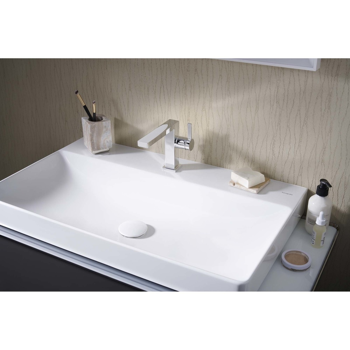 Grifo monomando para lavabo con vaciador push open y CoolStart Tecturis E Fine 110 Hansgrohe Cromo-2
