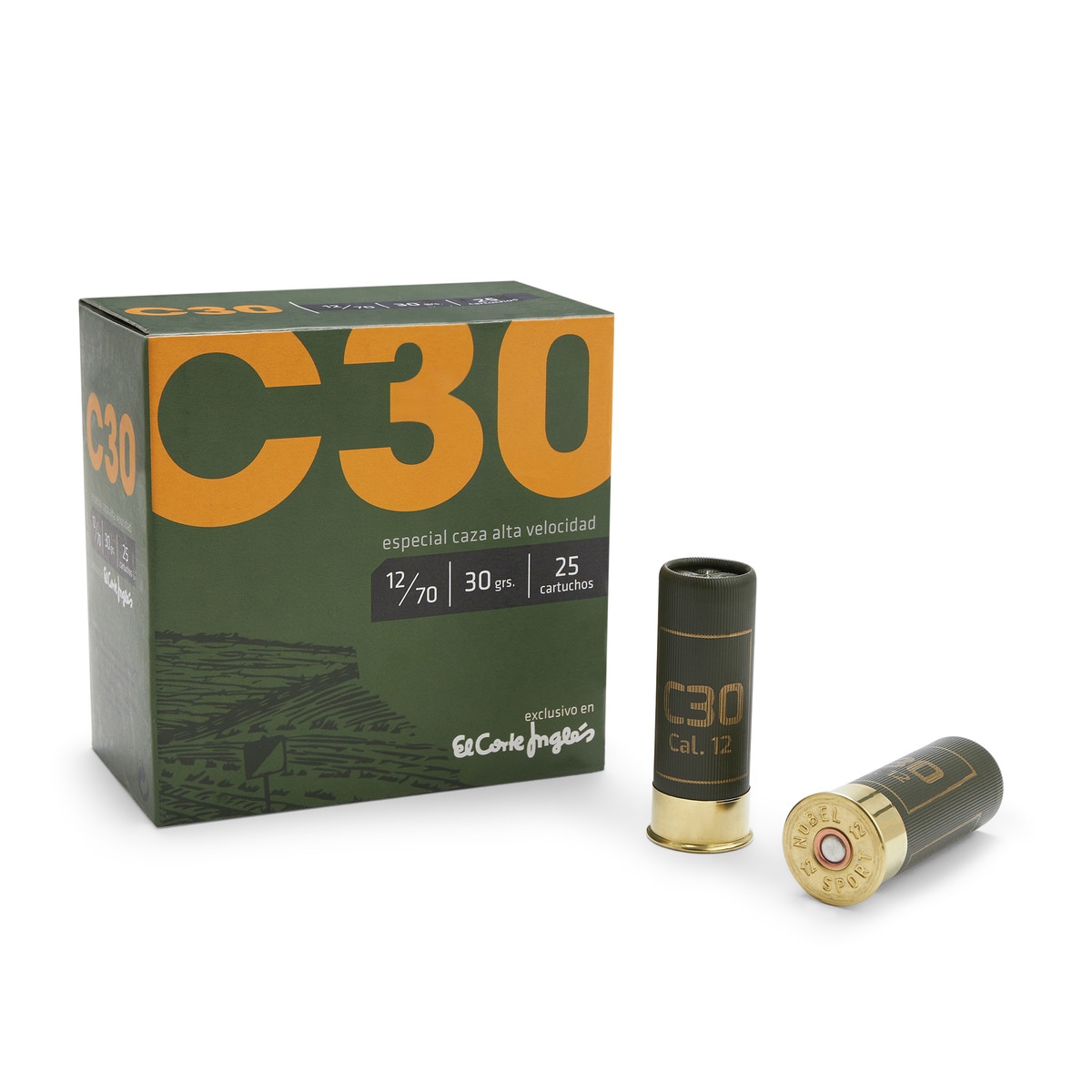 Imagen 0 de Caja de 25 cartuchos de caza en calibre 12 C30 11ª.Cartuchos C