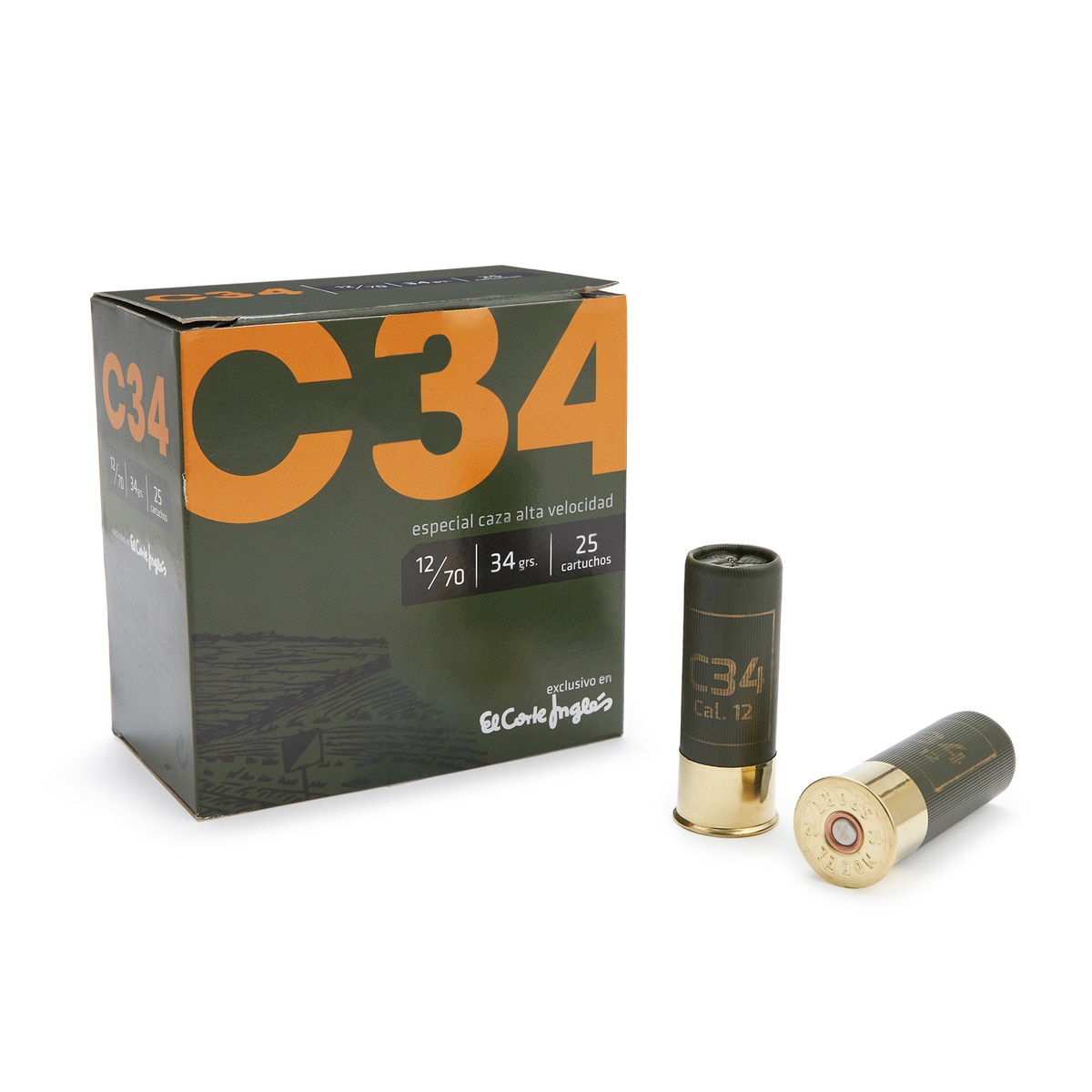 Imagen 0 de Caja de 25 cartuchos de caza en calibre 12 C34 5ª.Cartuchos C