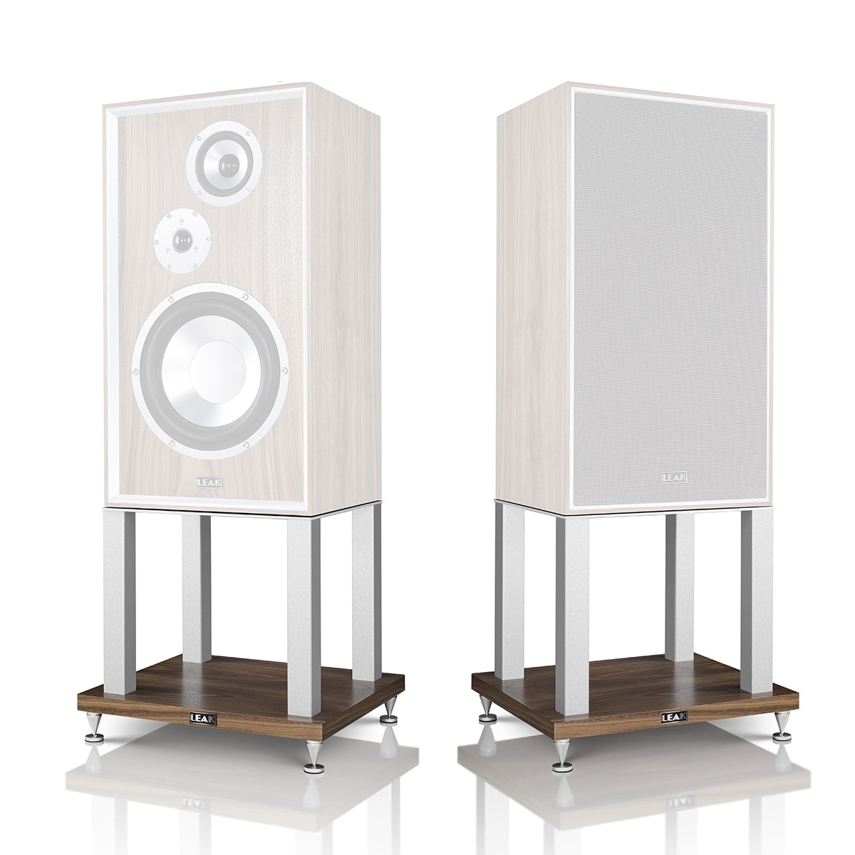 Soportes de suelo Leak para altavoces Leak Sandwich 250 (Pareja) Nogal / Plata-3