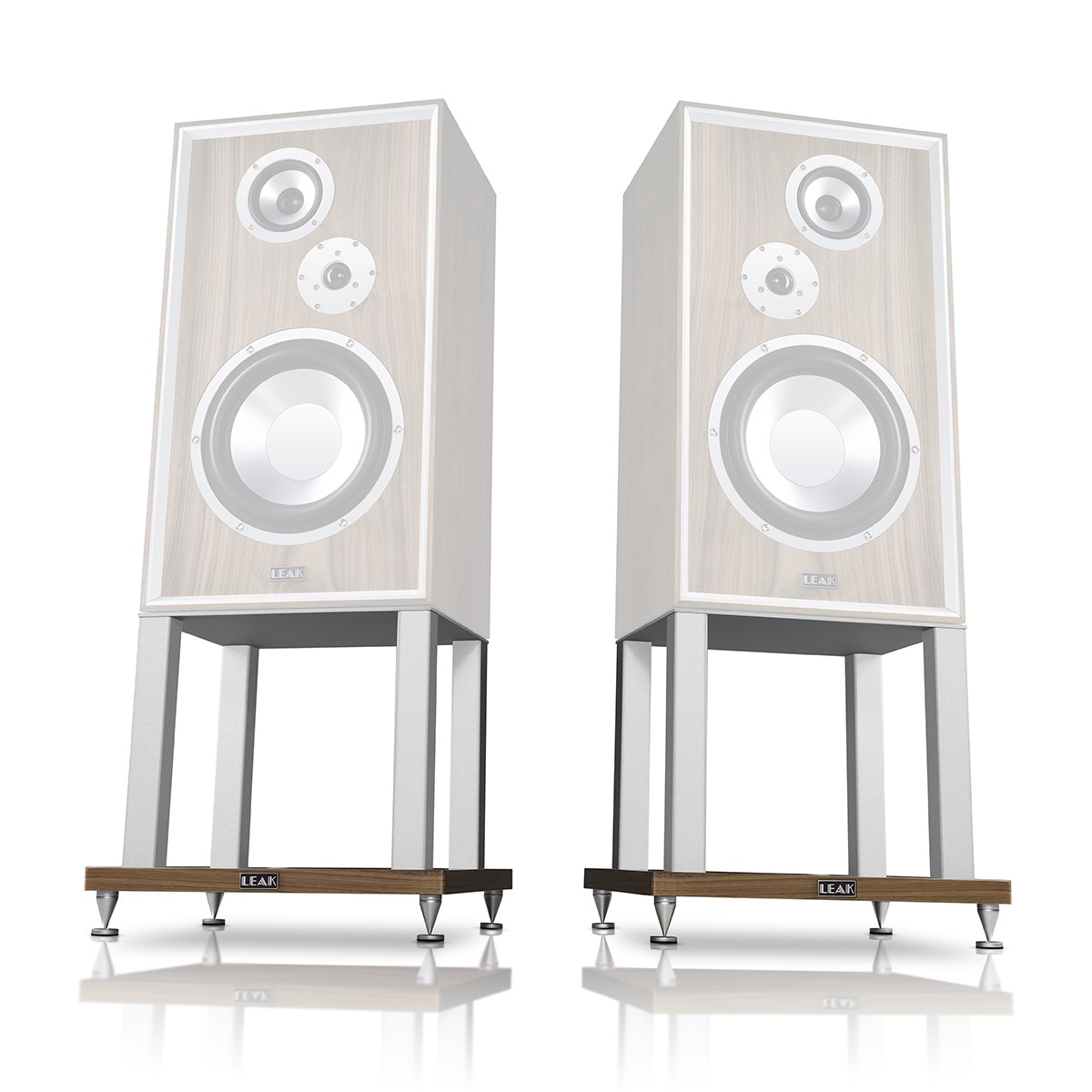 Soportes de suelo Leak para altavoces Leak Sandwich 250 (Pareja) Nogal / Plata-2