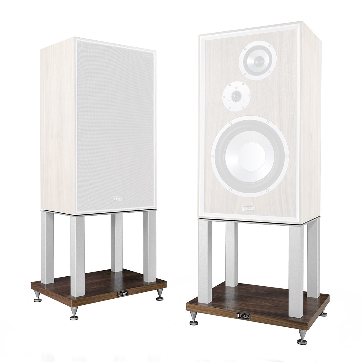 Soportes de suelo Leak para altavoces Leak Sandwich 250 (Pareja) Nogal / Plata-1