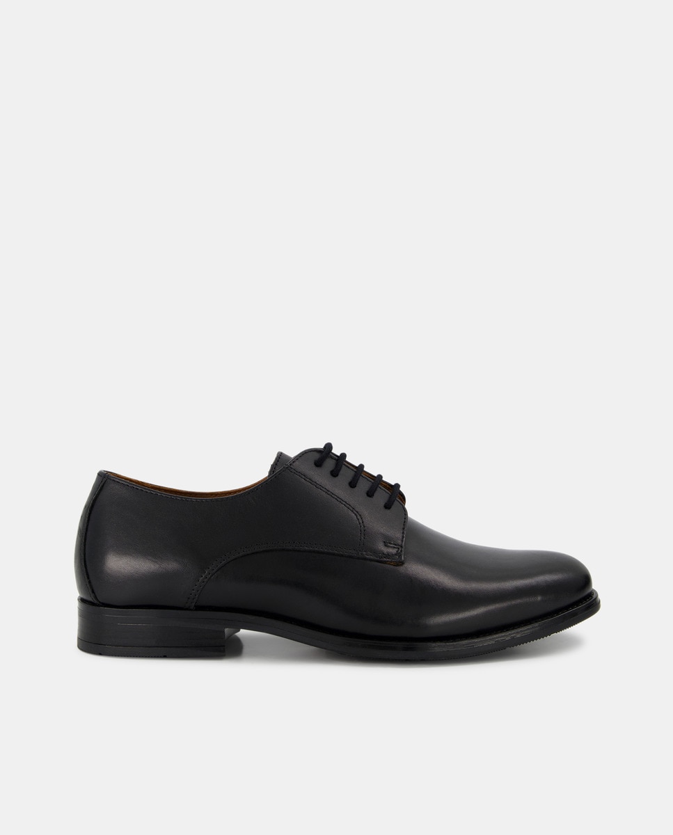 Imagen 0 de Zapato cordones de hombre pala lisa de piel con piso de goma
