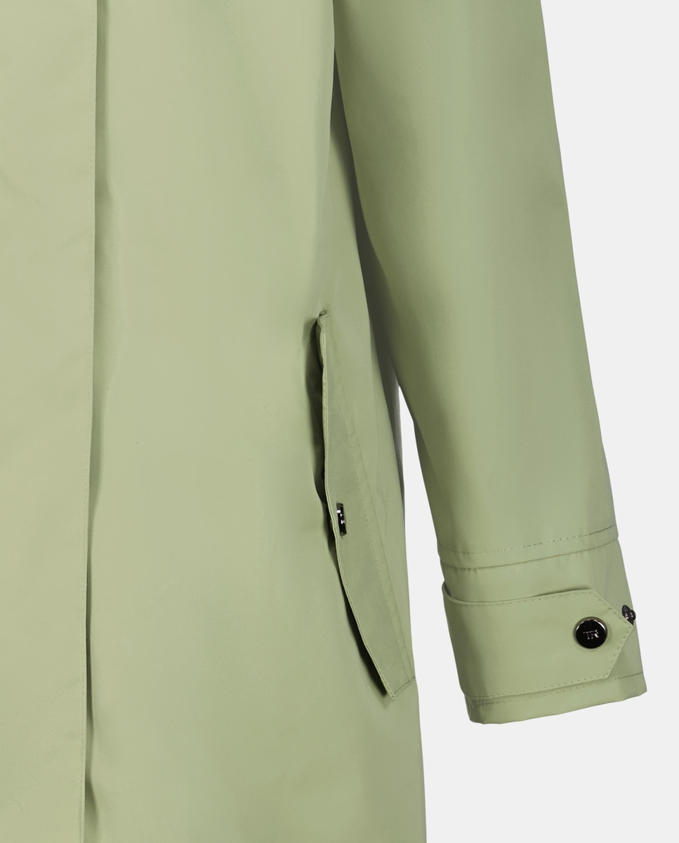 Gabardine Lisa com Capuz Caqui-5