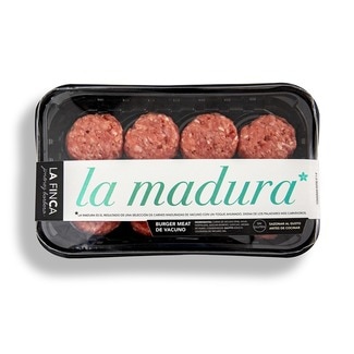 La Madura mini burger meat de vacuno mayor sin gluten y sin lactosa 8 unidades bandeja 280 g - La Finca