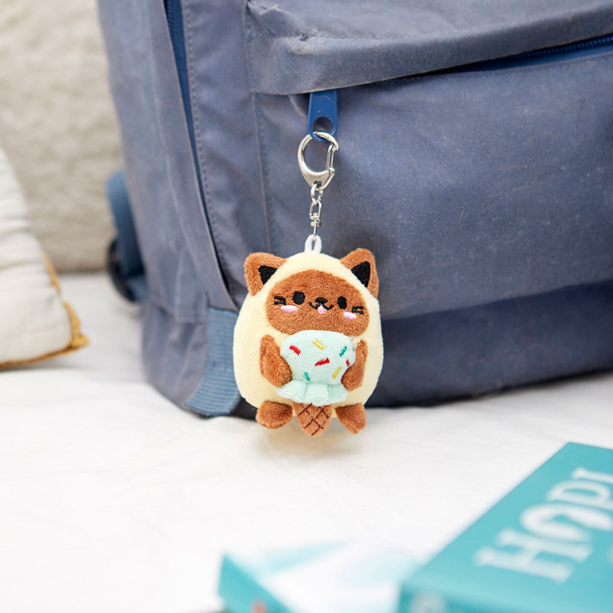 Porta-chaves Fluffy Kawaii Minty Balvi amarelo poliéster metal 3