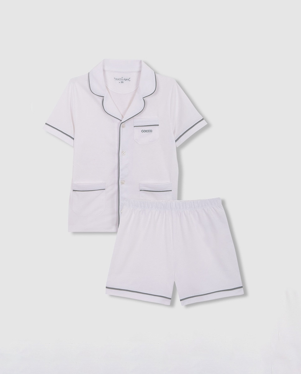 Gocco Pigiama Oxford Blu Per Bambini E Ragazzi - Autunno/Inverno, Morbido E Caldo - 2