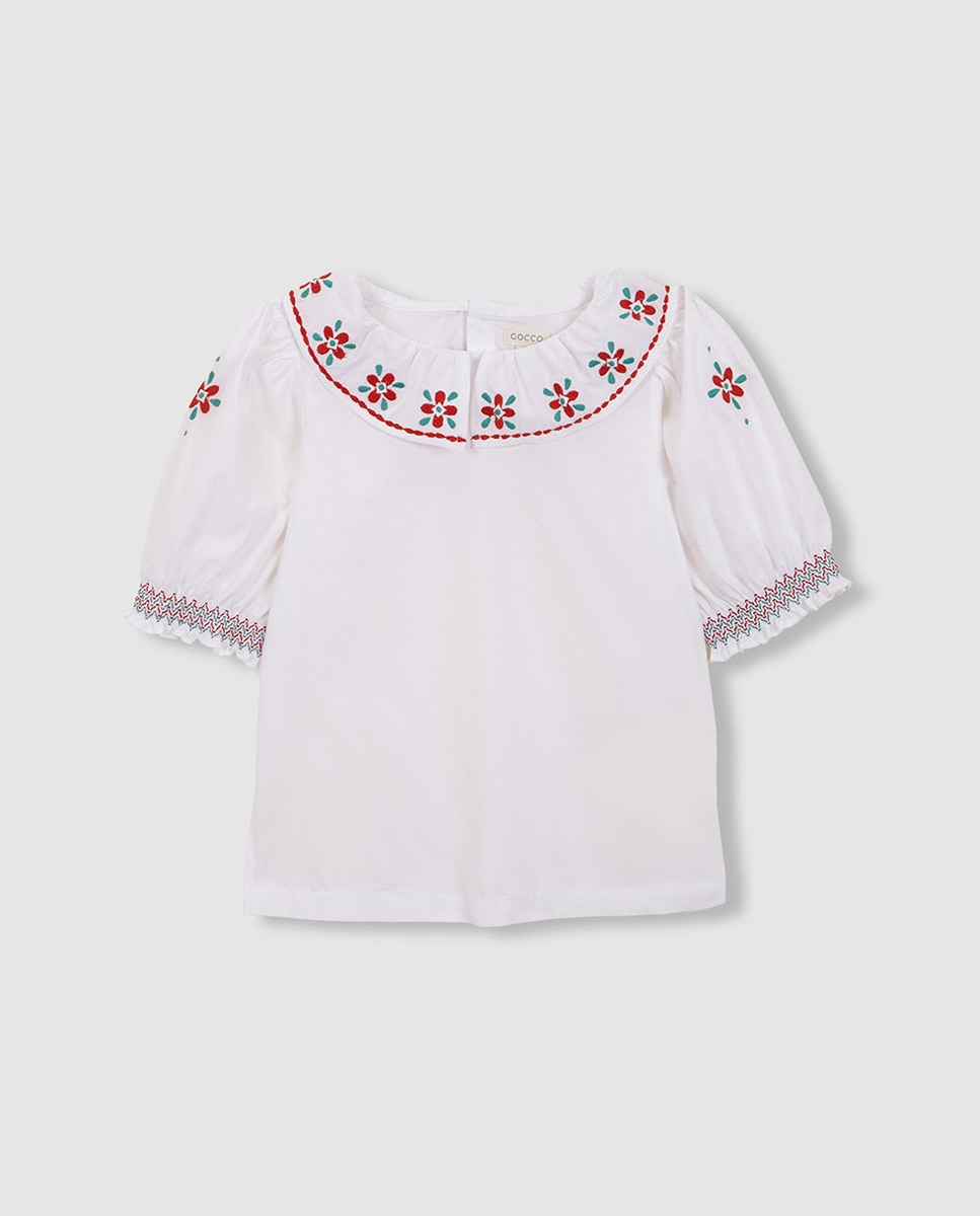 Imagem 0 de Camisa com Gola com Folho e Bordados