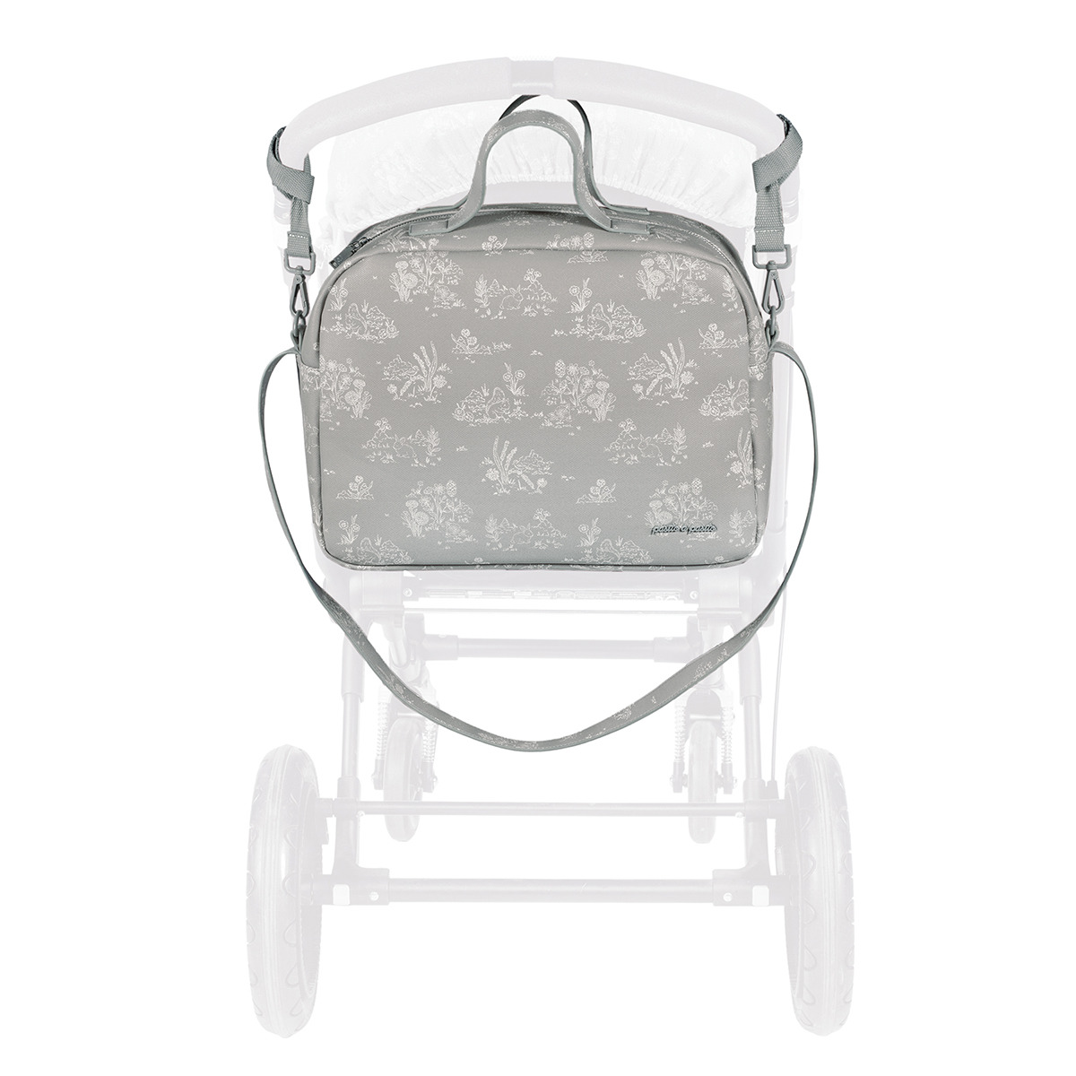 Bolso Cambiador Pasito a Pasito Toile de Jouy Gris-6