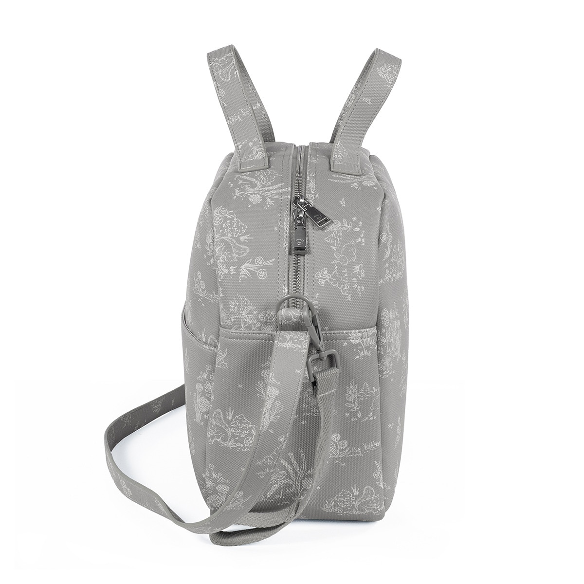 Bolso Cambiador Pasito a Pasito Toile de Jouy Gris-4
