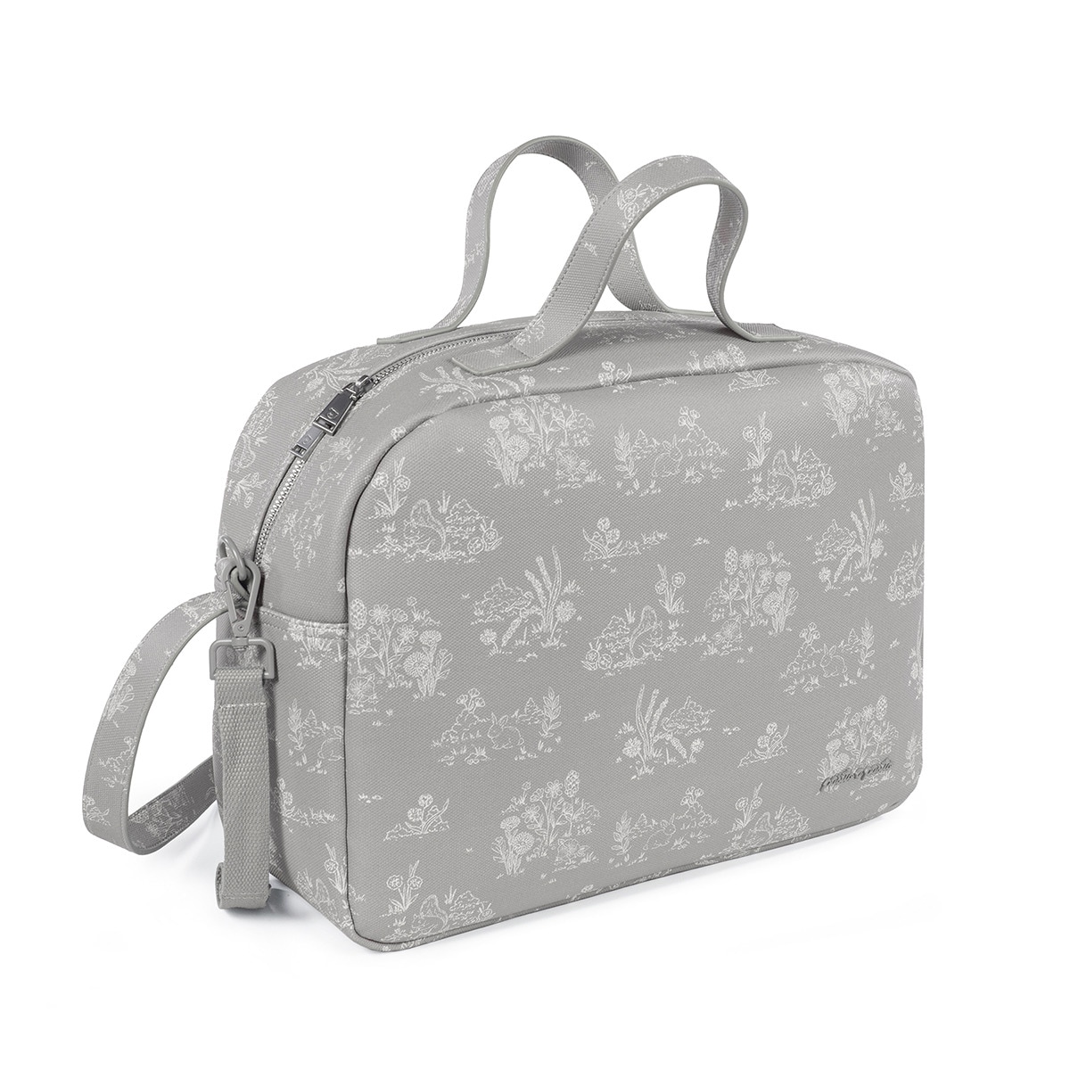 Bolso Cambiador Pasito a Pasito Toile de Jouy Gris-3
