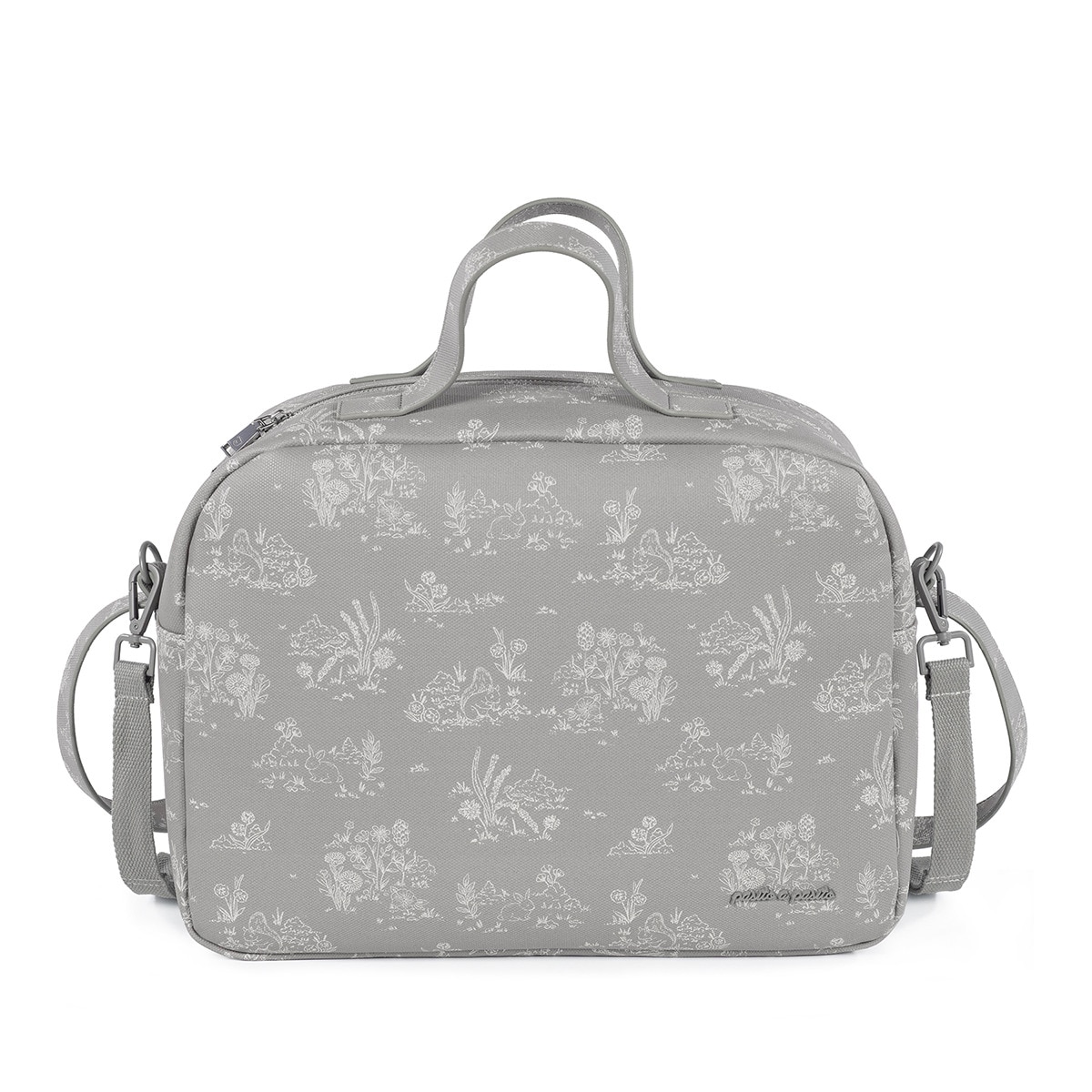 Bolso Cambiador Pasito a Pasito Toile de Jouy Gris-2