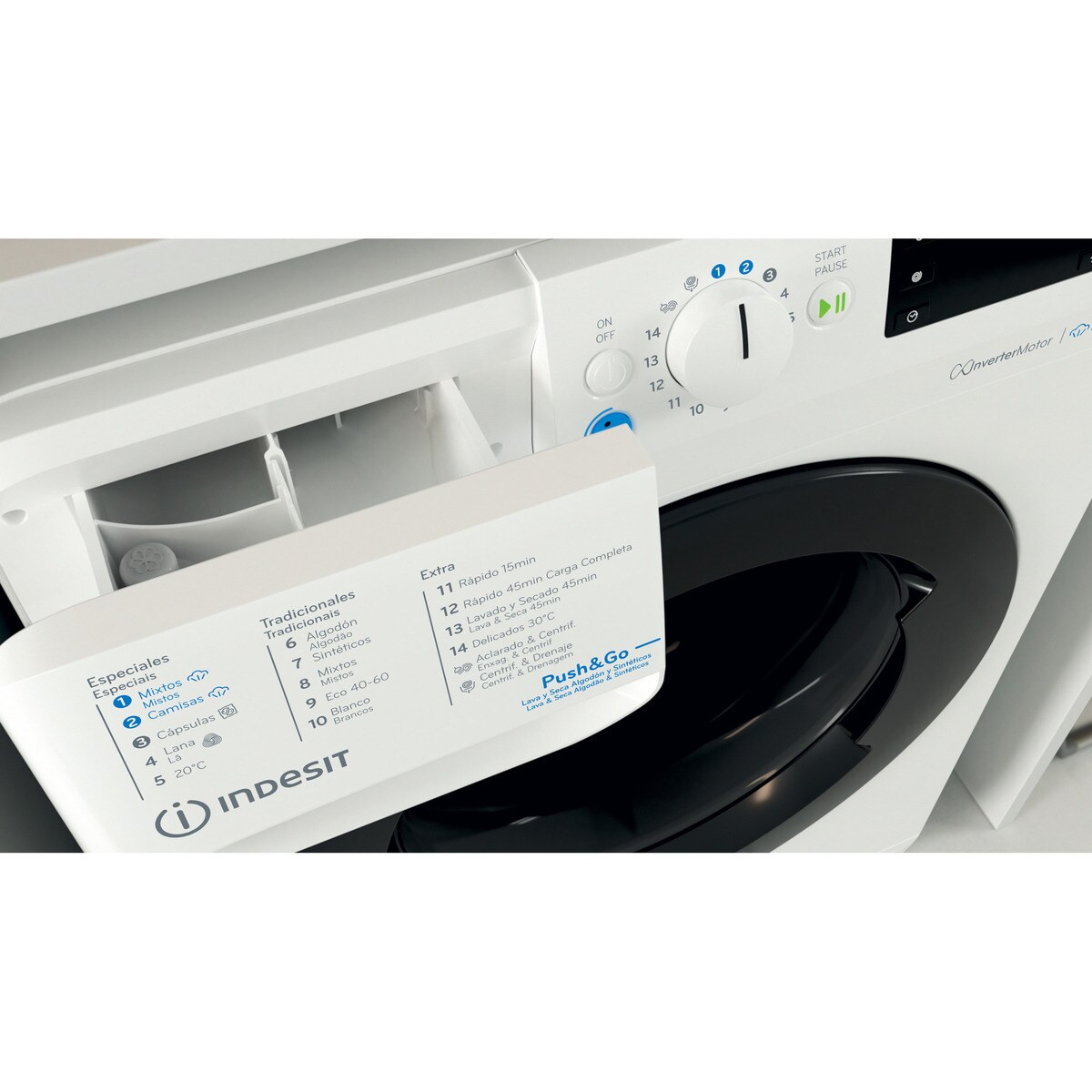 Lavadora secadora Indesit  9 kg/ 1.400 rpm - BDE 96435 WKV SPT Blanco-4