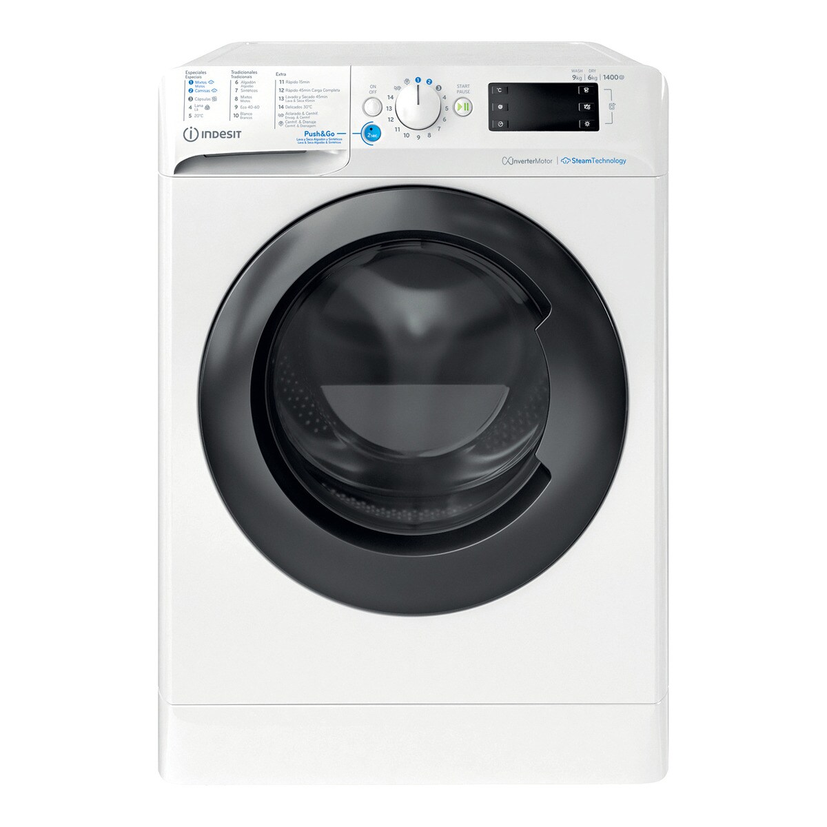 Lavadora secadora Indesit  9 kg/ 1.400 rpm - BDE 96435 WKV SPT Blanco-1