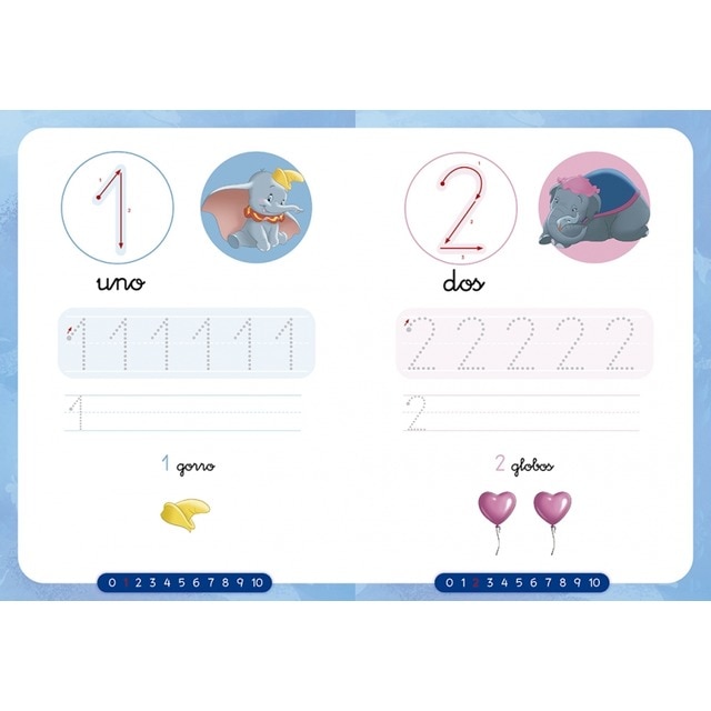 Escribo con Disney. Los números (4-5 años) (Disney. Primeros aprendizajes): Con números para reseguir (Tapa blanda) 4